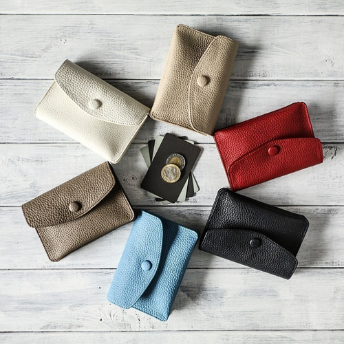 本革財布 手に馴染むふっくらコンパクト財布【オレンジ】 その他ミニ