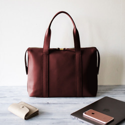 イタリア製本革トートバッグ A4 パソコンが入る 撥水性レザー 通勤