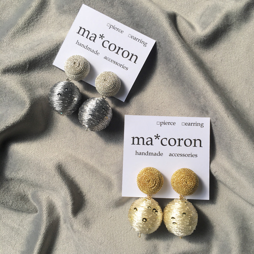 ボンボンピアスハンドメイド