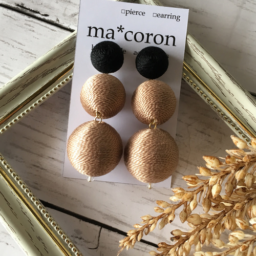 オーダー】ボンボンピアス♡ボンボンイヤリング2連 | millyroom