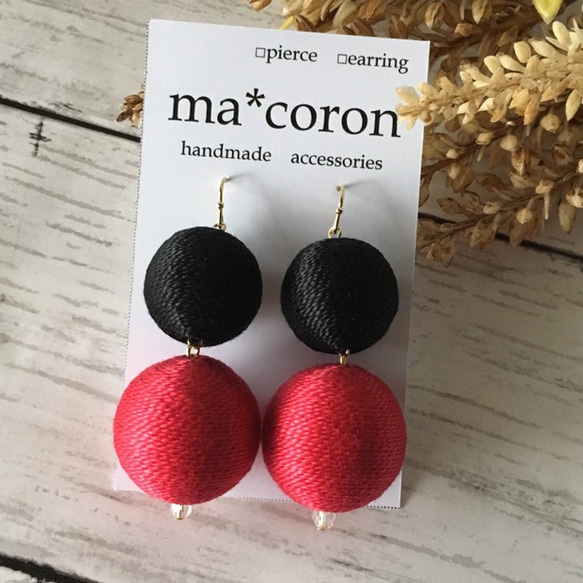 2連 ボンボンピアス／イヤリング ピアス（その他） ma*coron 通販 
