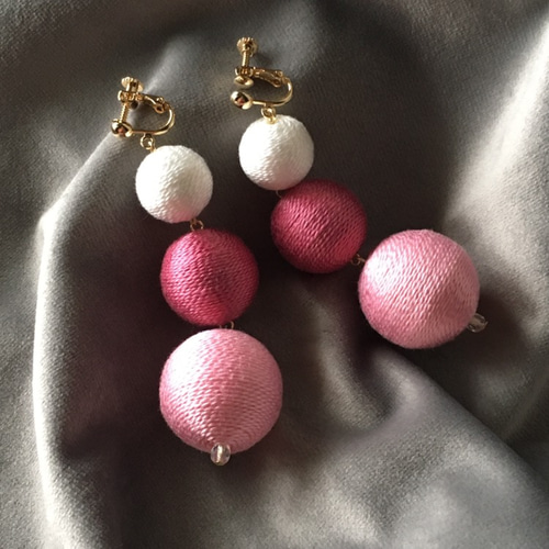 bonbon】ボンボンカラー ハンドメイド イヤリング ピアス
