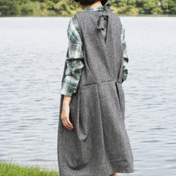 And-Trivial Trivia-Belted Bow Wool Wool Skirt_ Brown 3枚目の画像