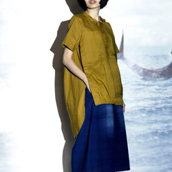 海_聲納頻率刷色寬褲裙 第2張的照片