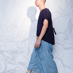 THE LIGHT_Oblique cutting wide-leg jeans 3枚目の画像