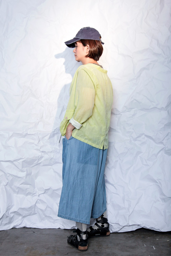 THE LIGHT_Oblique cutting wide-leg jeans 5枚目の画像