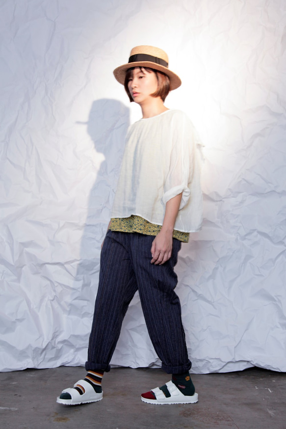 THE LIGHT_ Knotted collar layered-look top 3枚目の画像