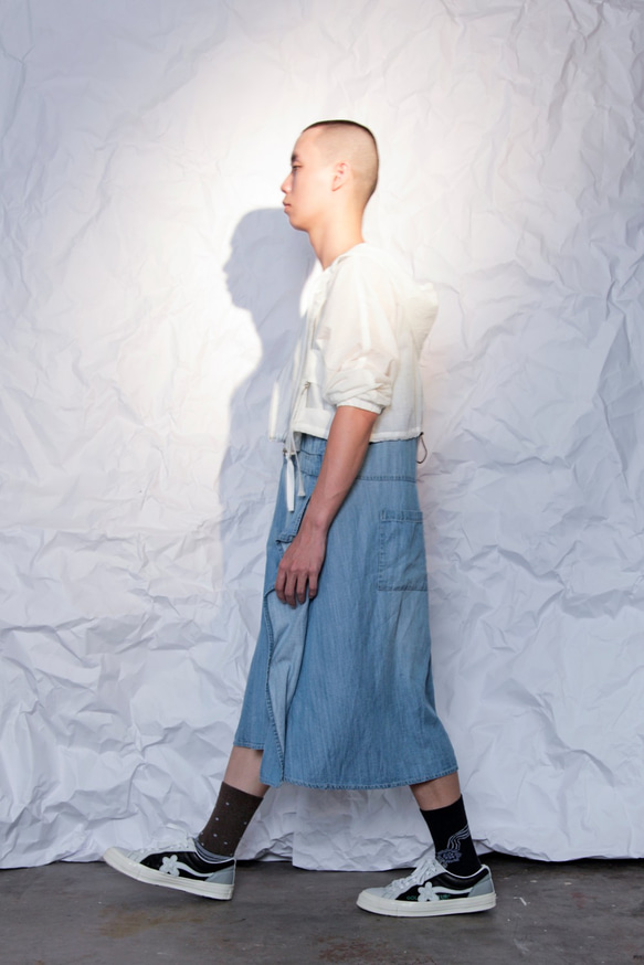 THE LIGHT_Sleeveless draping denim dress 4枚目の画像