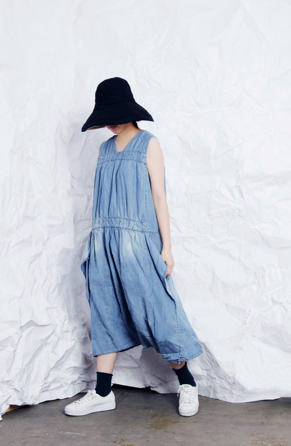 THE LIGHT_Sleeveless draping denim dress 5枚目の画像