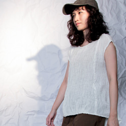 THE LIGHT_Back splice top with cap sleeves 2枚目の画像