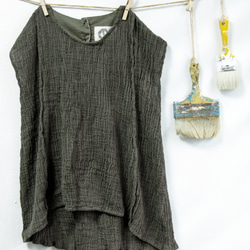 THE LIGHT_Back splice top with cap sleeves 7枚目の画像