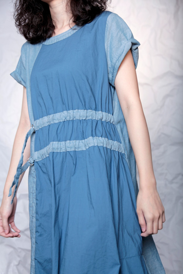 THE LIGHT_Splicing long dress with double buckle 2枚目の画像