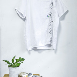 THE LIGHT_Cotton T-shirt with solar system embroidery 3枚目の画像