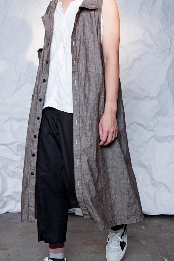 THE LIGHT_Linen and cotton layered-look dress 4枚目の画像