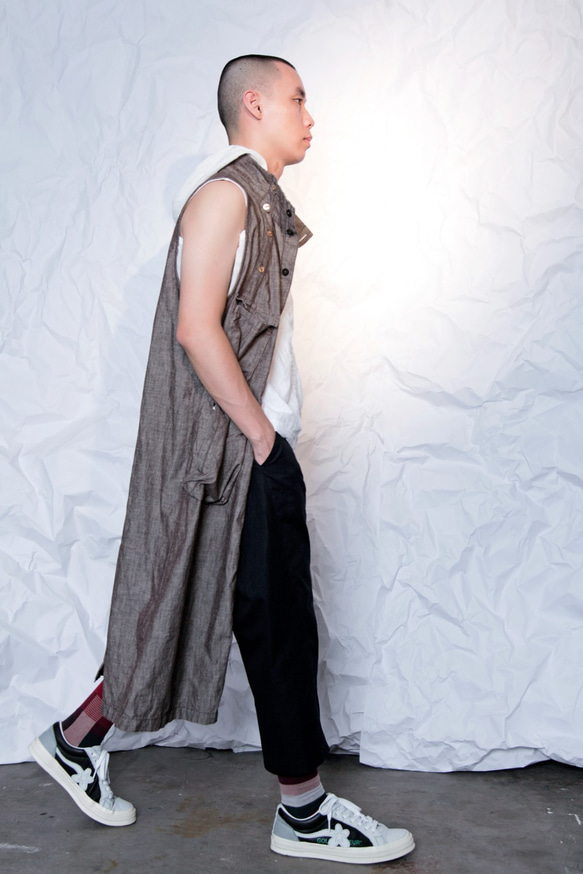 THE LIGHT_Linen and cotton layered-look dress 5枚目の画像