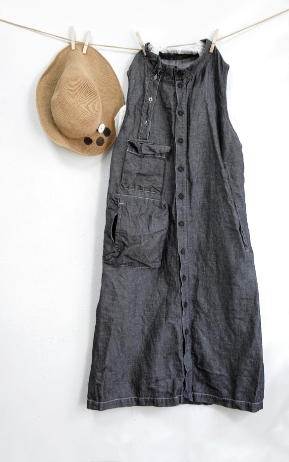 THE LIGHT_Linen and cotton layered-look dress 7枚目の画像