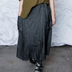 THE LIGHT_Wrap skirt with pocket sewing & logo 2枚目の画像