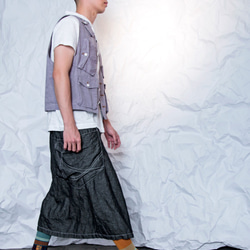 THE LIGHT_Wrap skirt with pocket sewing & logo 5枚目の画像