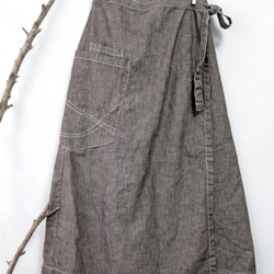 THE LIGHT_Wrap skirt with pocket sewing & logo 8枚目の画像