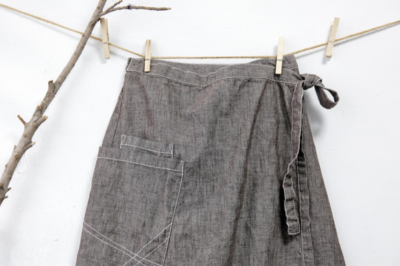 THE LIGHT_Wrap skirt with pocket sewing & logo 9枚目の画像