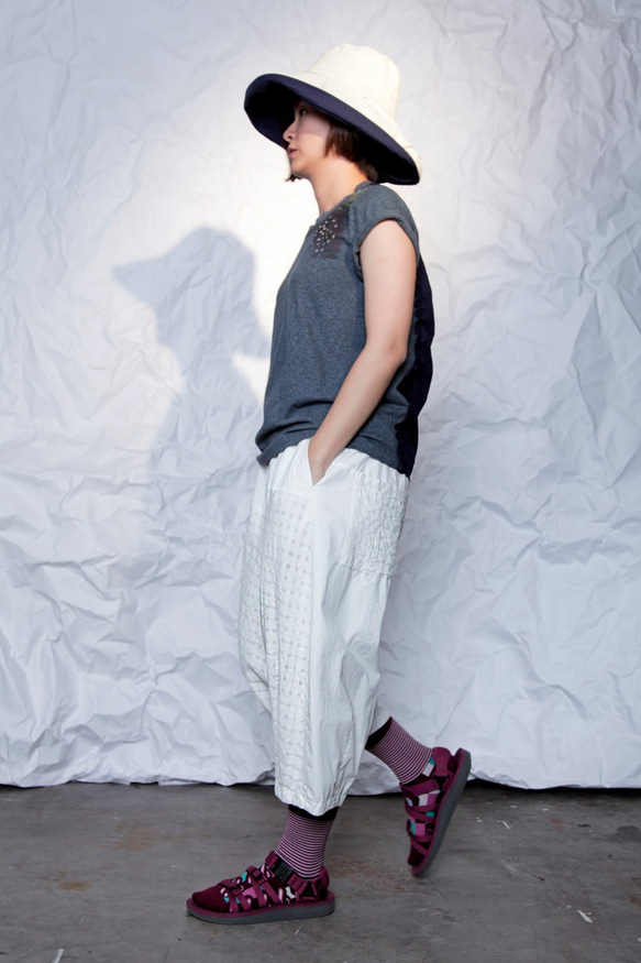 THE LIGHT_Spliced pane plaid cocoon-silhouette pants 3枚目の画像