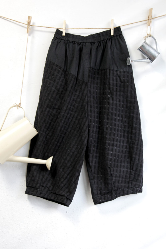 THE LIGHT_Spliced pane plaid cocoon-silhouette pants 7枚目の画像