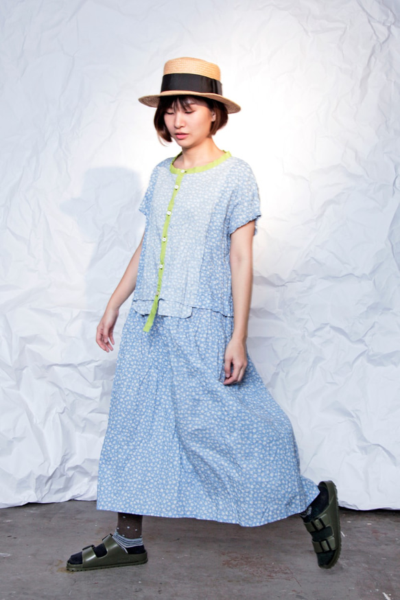 THE LIGHT_Small floral print multi level long dress 1枚目の画像