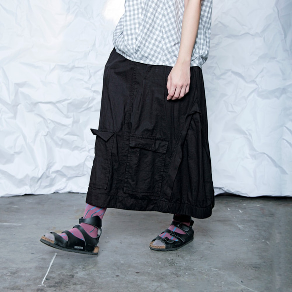 THE LIGHT_Casual A line skirt with worker pockets 1枚目の画像