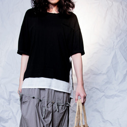 THE LIGHT_Layered look t shirt with small pocket 5枚目の画像