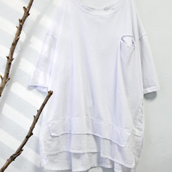 THE LIGHT_Layered look t shirt with small pocket 8枚目の画像