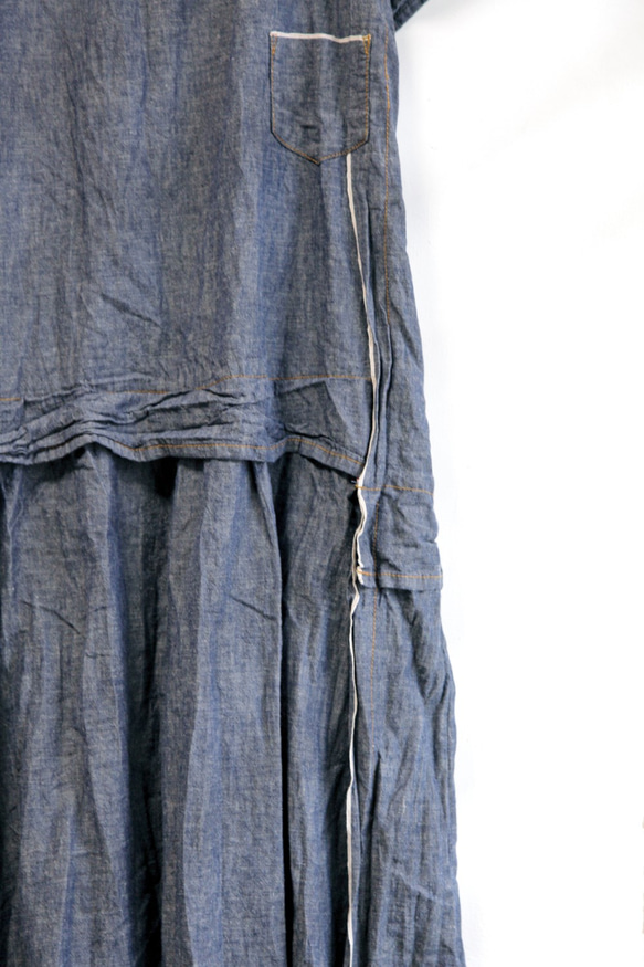 THE LIGHT_Cotton and linen causal layered long dress 4枚目の画像