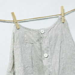 THE LIGHT_3/4 puff sleeve linen top with belt and pockets 10枚目の画像