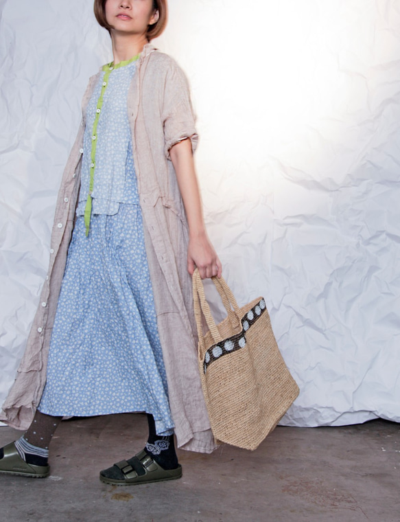 THE LIGHT_Asymmetric spliced linen shirt dress 2枚目の画像