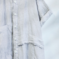 THE LIGHT_Asymmetric spliced linen shirt dress 6枚目の画像