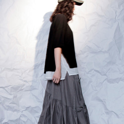 THE LIGHT_Wrinkle draping skirt with buttons and string 3枚目の画像