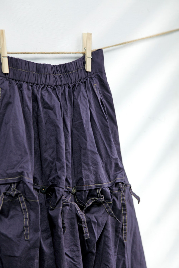 THE LIGHT_Wrinkle draping skirt with buttons and string 6枚目の画像