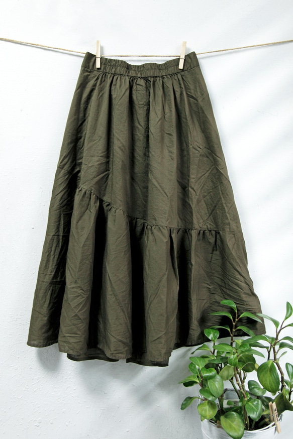 THE LIGHT_Wrinkle draping skirt with buttons and string 10枚目の画像