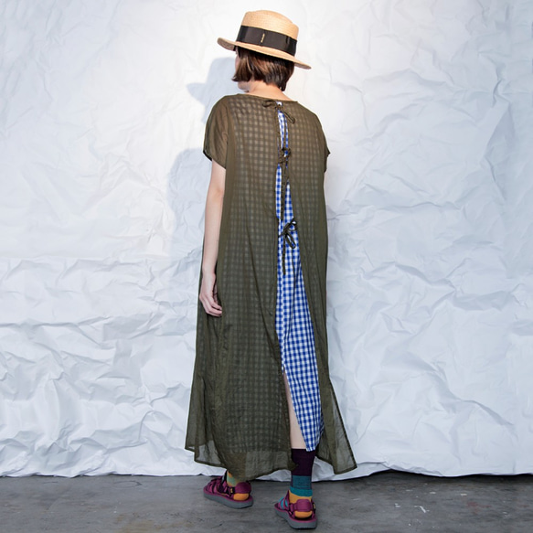 THE LIGHT_Cotton layered-look back tie dress 1枚目の画像