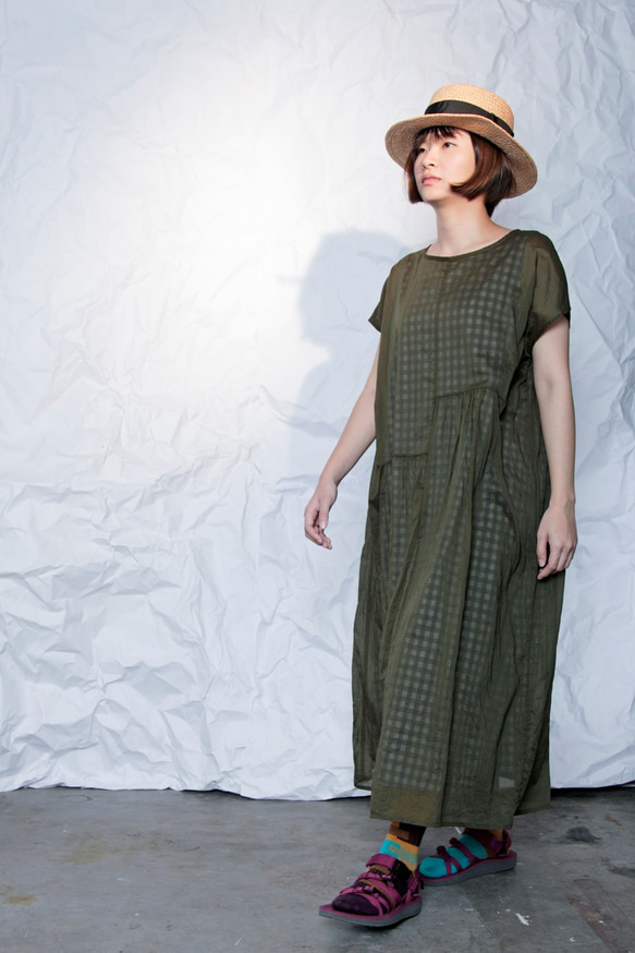 THE LIGHT_Cotton layered-look back tie dress 3枚目の画像