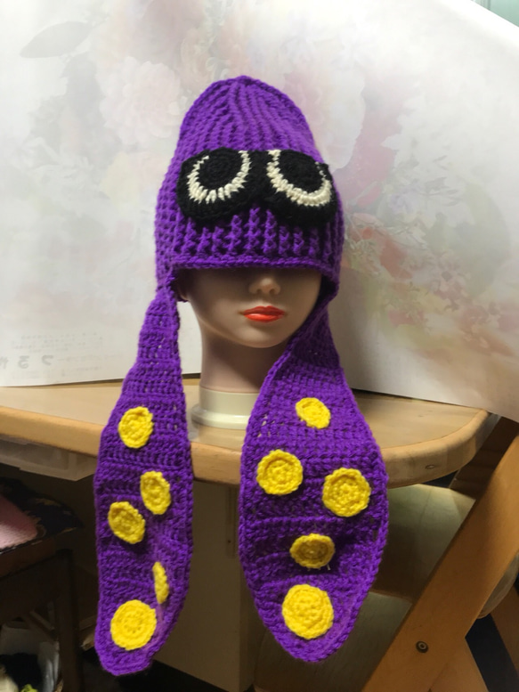 BOGEN ニット帽2点　①イカ帽　紫　②ウール　ネイビー BOGEN ニット帽2点 ①イカ帽 紫 ②ウール ネイビー ski shop bogen