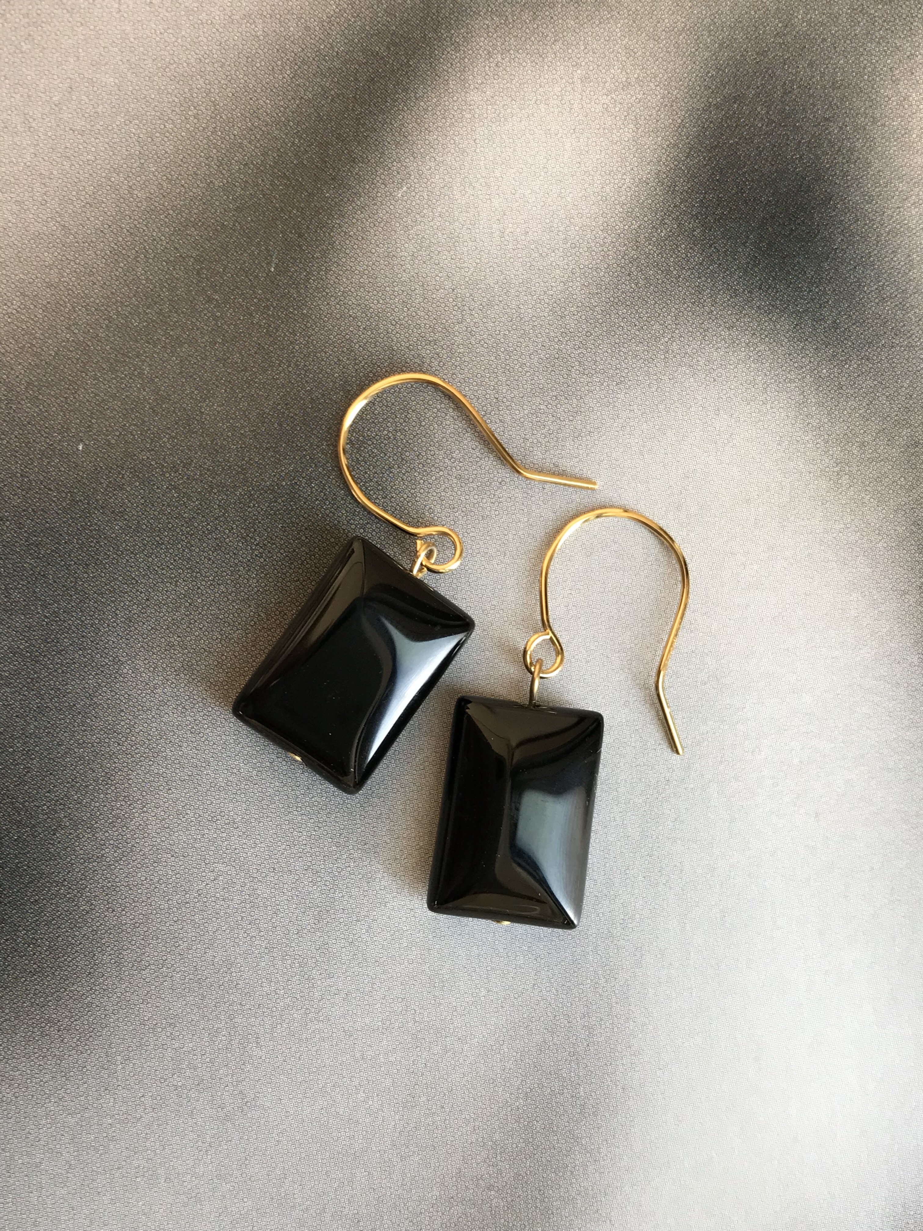 黒瑪瑙(ブラックオニキス)♚ピアス/ノンホールピアス