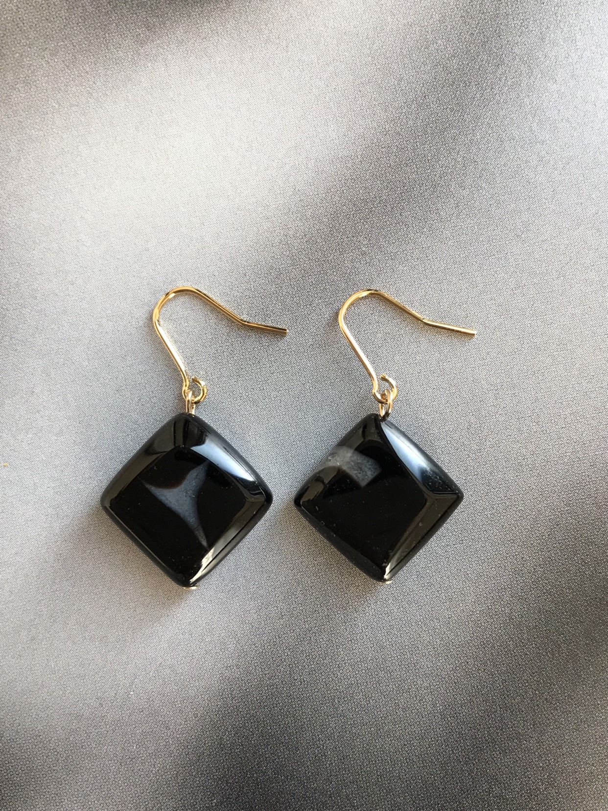 黒瑪瑙(ブラックオニキス)♚ピアス/ノンホールピアス