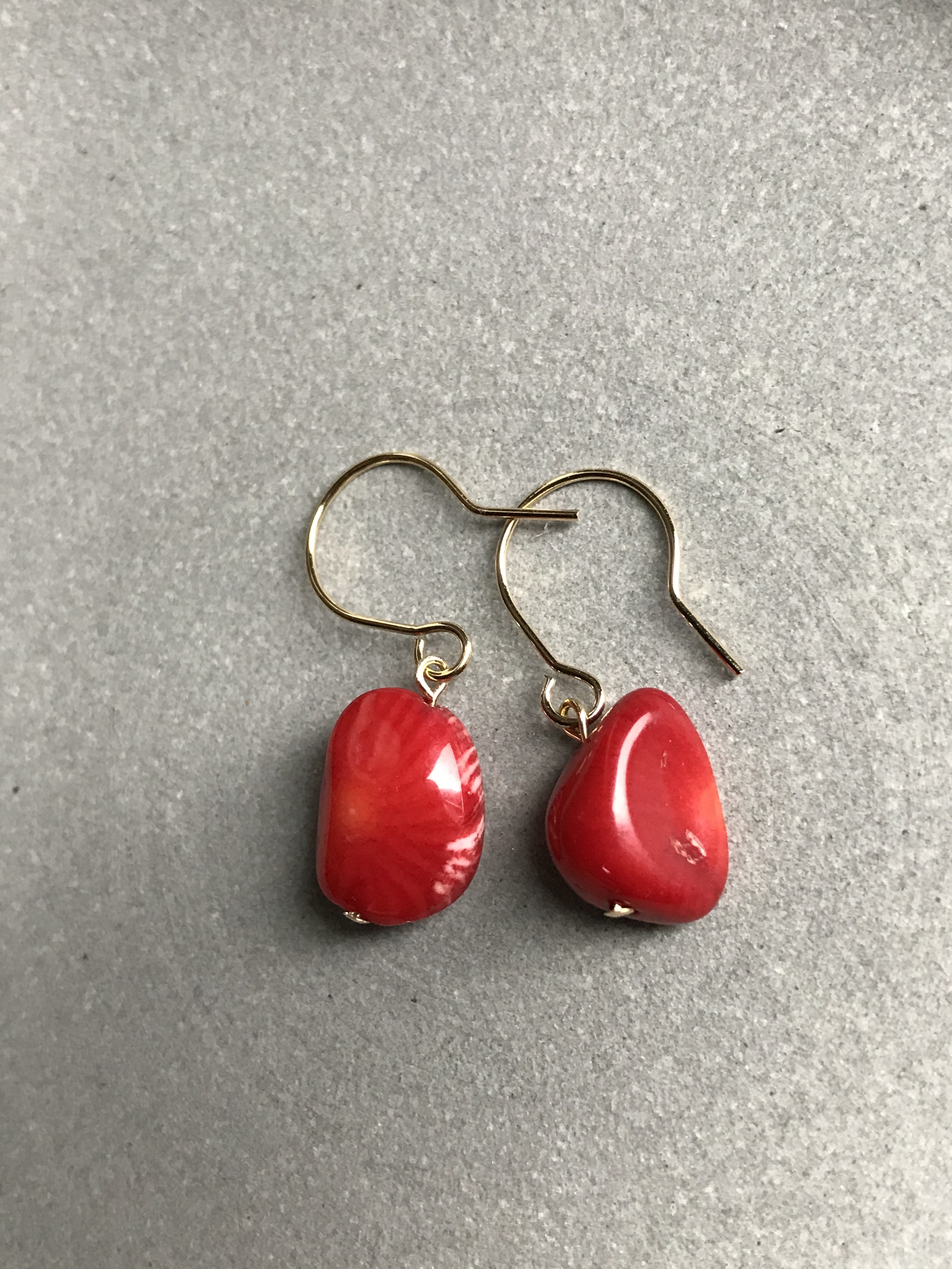 中粒の赤珊瑚♚ピアス/ノンホールピアス