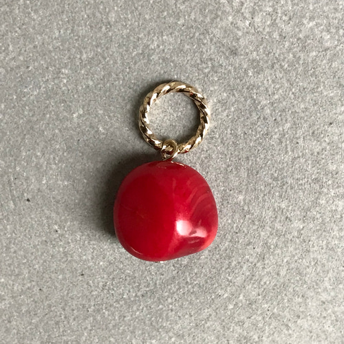 再販］大粒の赤珊瑚♚ペンダントトップ ペンダントトップ m.y.