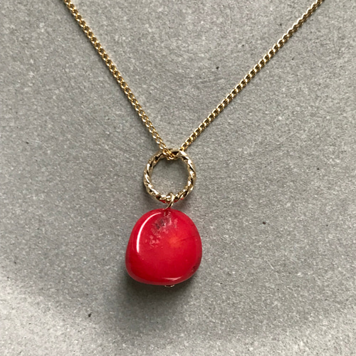 再販］大粒の赤珊瑚♚ペンダントトップ ペンダントトップ m.y.♚パール