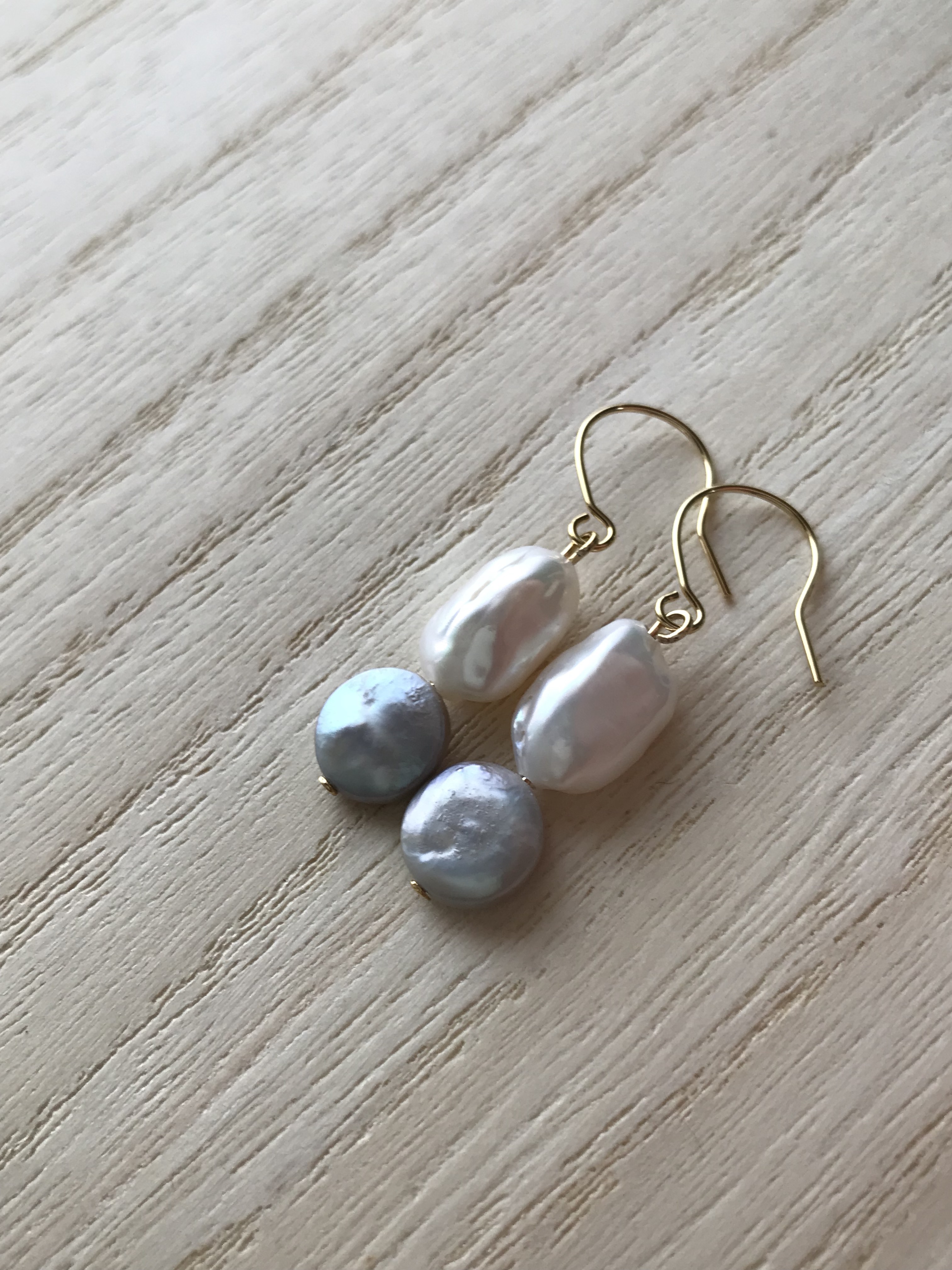 2種類の淡水パール♚ピアス/ノンホールピアス