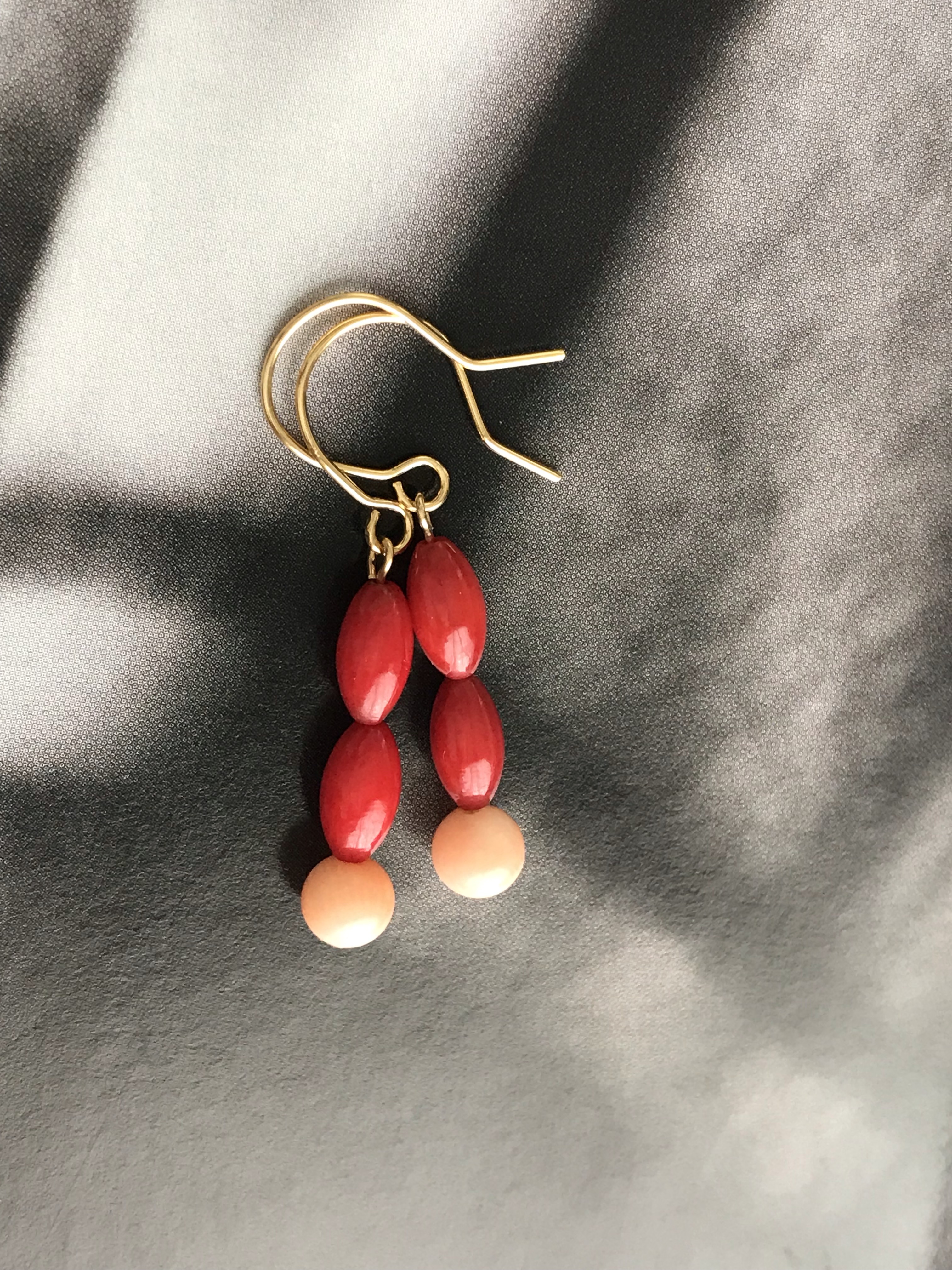 赤珊瑚とピンク珊瑚♚ピアス/ノンホールピアス