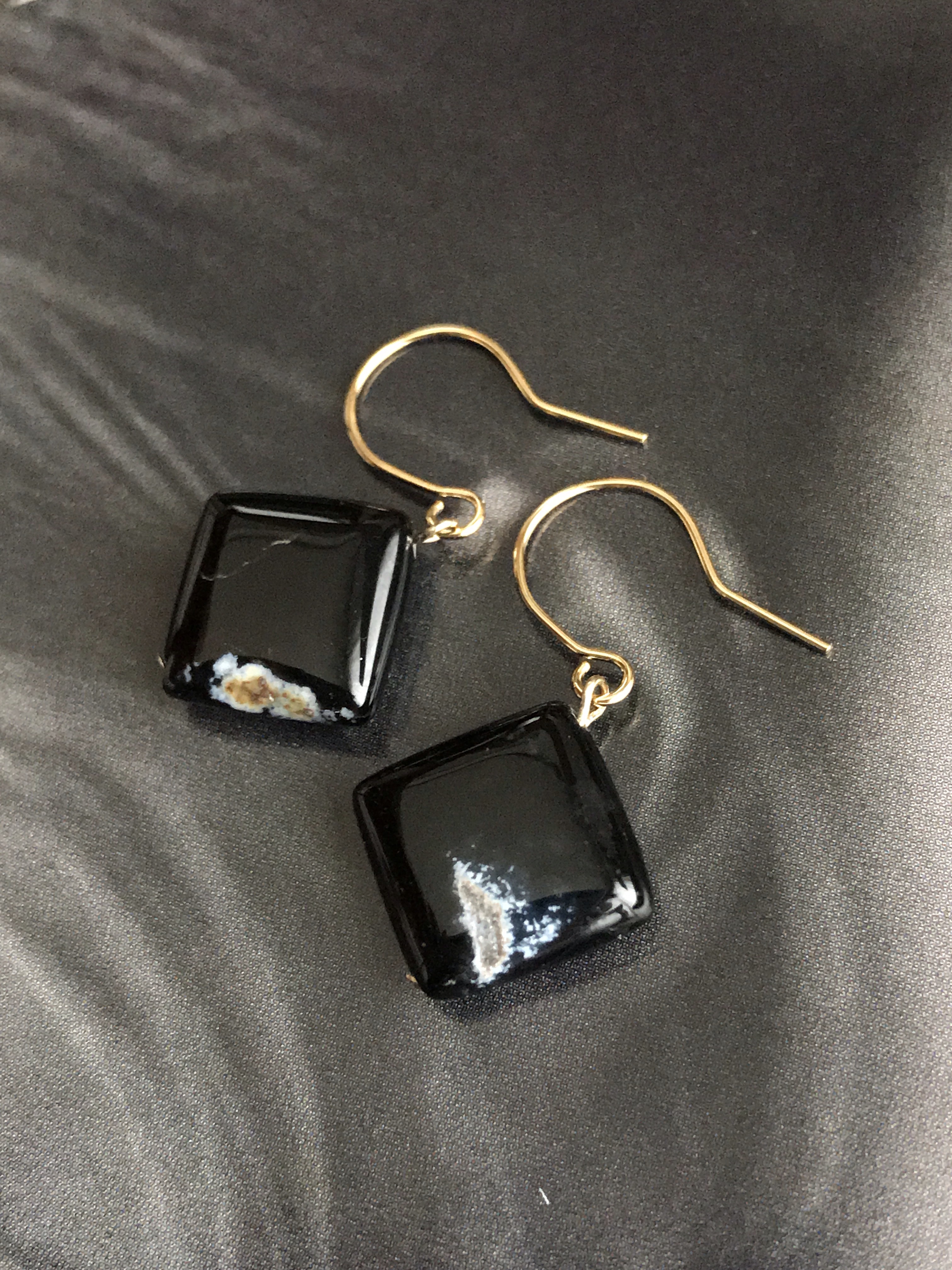 黒瑪瑙(ブラックオニキス)♚ピアス/ノンホールピアス