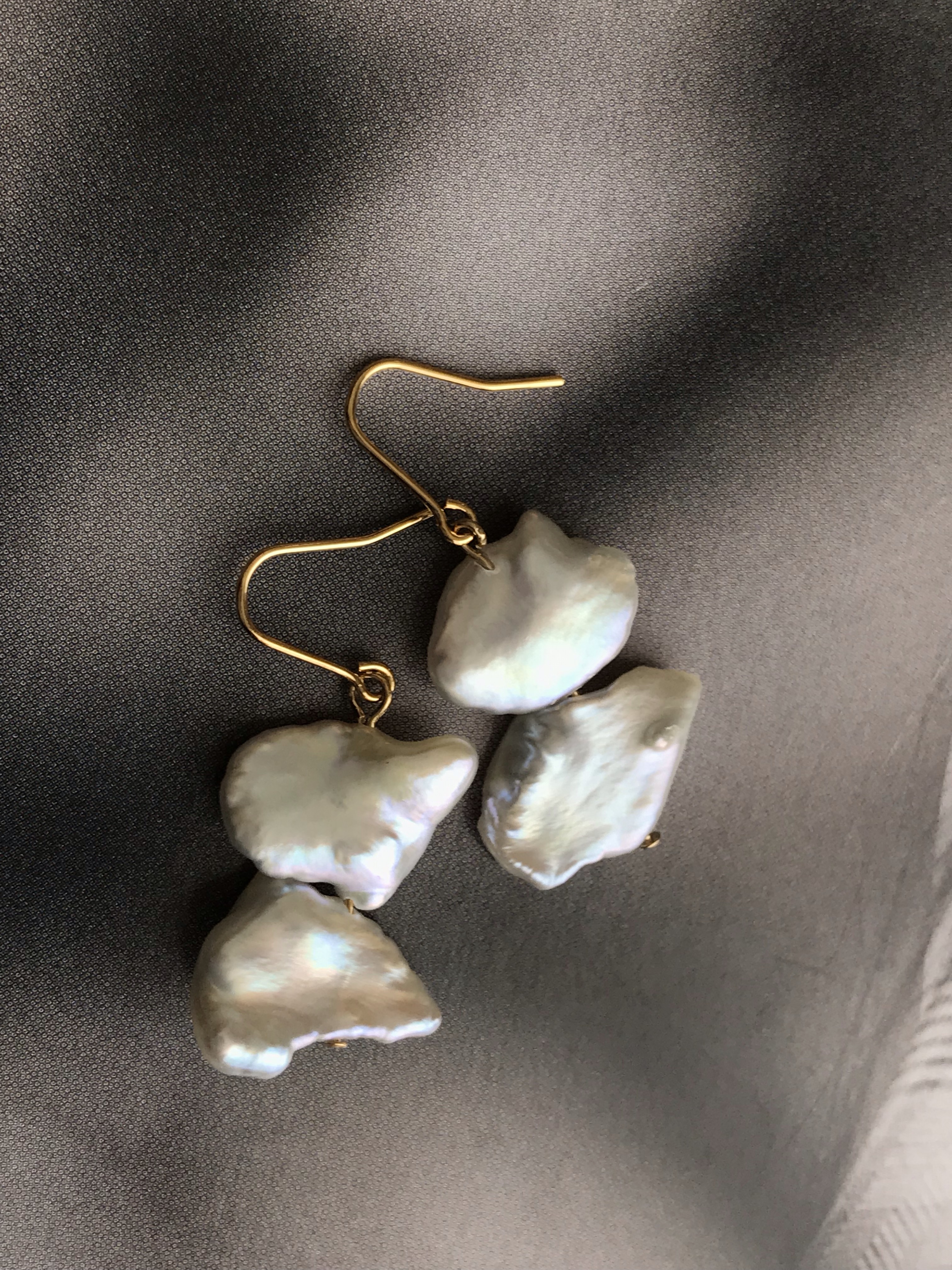美しいケシパールダブル♚ピアス/ノンホールピアス