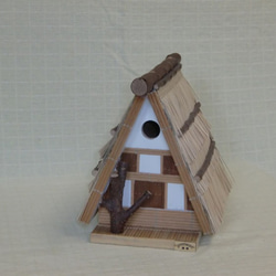 バードハウス高山風イグサ葺小型（シジュウカラ用）　受注制作。 2枚目の画像